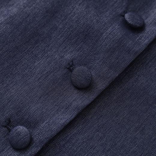 「高货wl」全新升级【铂金会员395/天猫529/差价134】(99002)洛诗琳复古蕾丝拼接马甲上衣时髦天丝亚麻牛仔半裙两件套 商品图2