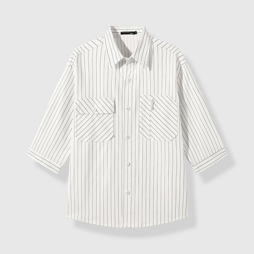 GXG男装25夏季经典条纹舒适百搭通勤休闲男式翻领短袖衬衫K&C 商品图8