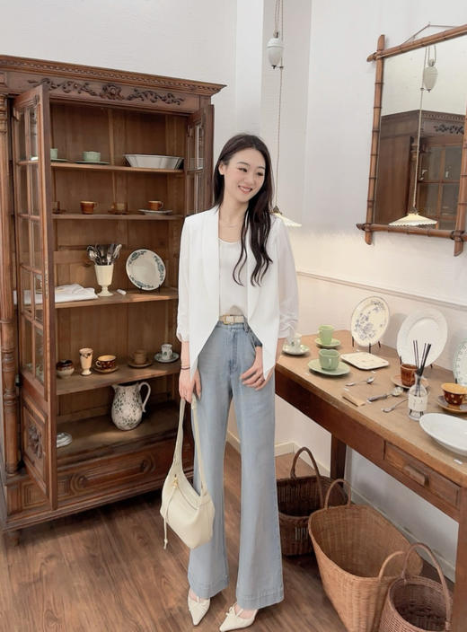 火桐hooton 忽而今夏 超薄四面弹直筒微喇牛仔裤85058 商品图0