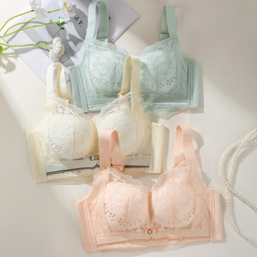 清水薄荷 文胸(VIP) 【轻薄透气 呼吸洞洞杯】夏季薄款聚拢收副乳防下垂不空杯文胸 商品图7
