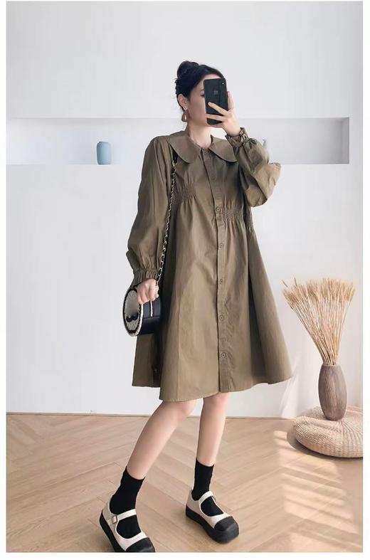 双十二福利！【诗铭洛可】2221连衣裙韩版慵懒风翻领连衣裙 商品图5