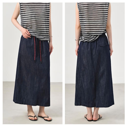 【莱赛尔﹢亚麻】复古牛仔半身裙 商品图2