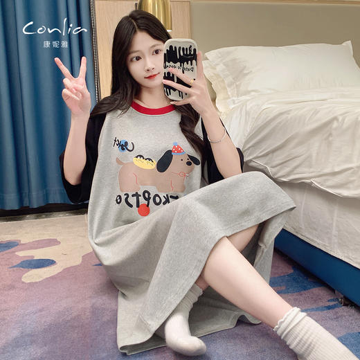康妮雅女式短袖睡裙 商品图3