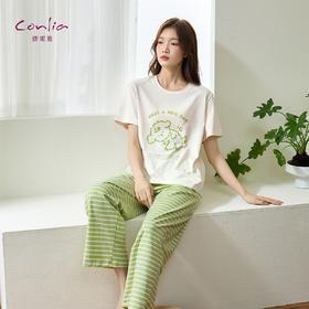 康妮雅女式短袖长裤套头套装