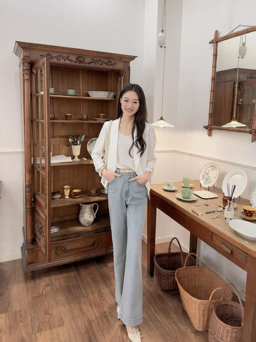 火桐hooton 忽而今夏 超薄四面弹直筒微喇牛仔裤85058 商品图1