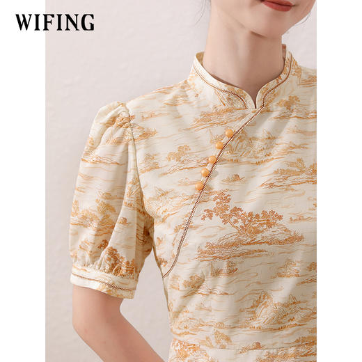 未风纯棉碎花改良旗袍连衣裙女夏2025新款夏季女装新中式国风裙子 商品图1