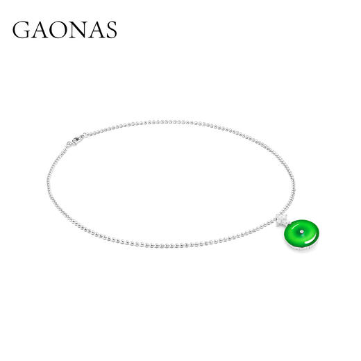 GAONAS  新中式贵气绿色平安扣项链11426DG 商品图2