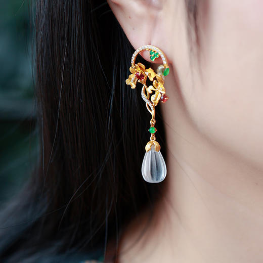 【孤品】设计款玉兰花开系列耳饰 JD 商品图1