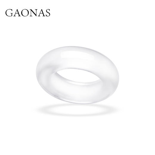 GAONAS 新中式清丽贵气白色指环圈戒11481JW 商品图2