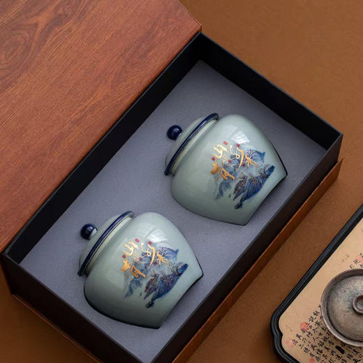 山清水秀【瓷罐 木纹色】35元一套/一箱10套 商品图1