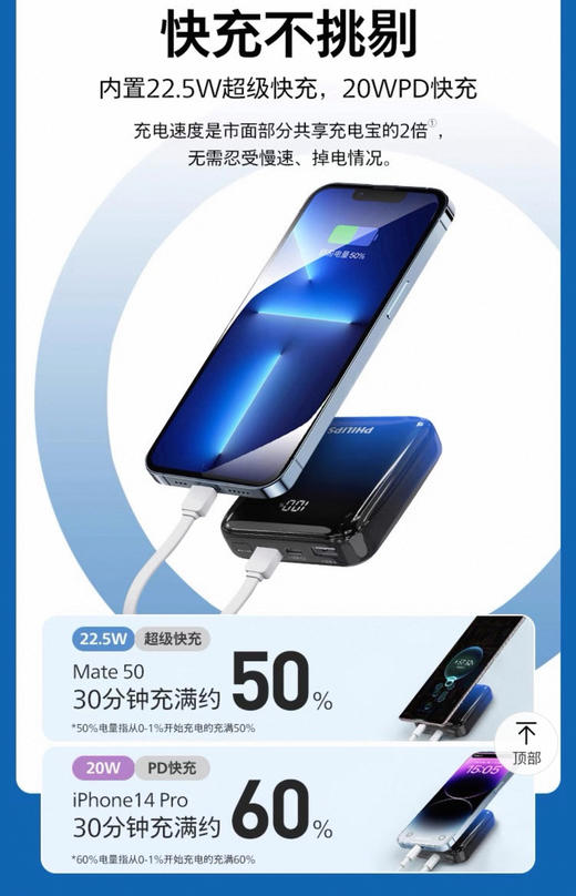 【6F】飞利浦DLP2209B/93移动电源（紫白渐变） 商品图4