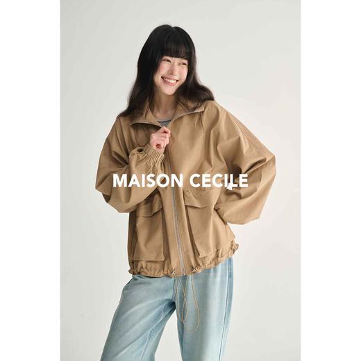 MAISON CECILE两色/抽褶设计感宽松廓形短夹克机能风外套 商品图2