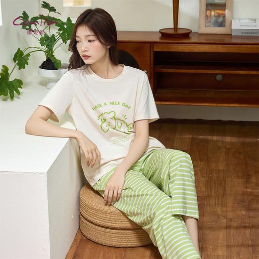 康妮雅女式短袖长裤套头套装 商品图3