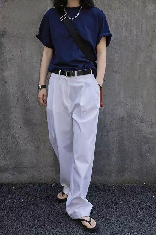 定染抗脏显白显瘦暮色净版基础蓝T恤 商品图5