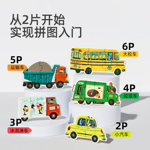 mideer弥鹿儿童大块艺术启蒙拼图【6大主题×超萌拼图】🎨宝宝的必备的一套艺术启蒙益智玩具，边玩边涨知识，3-6岁宝妈必备！🦖🐶🚌  商品图3