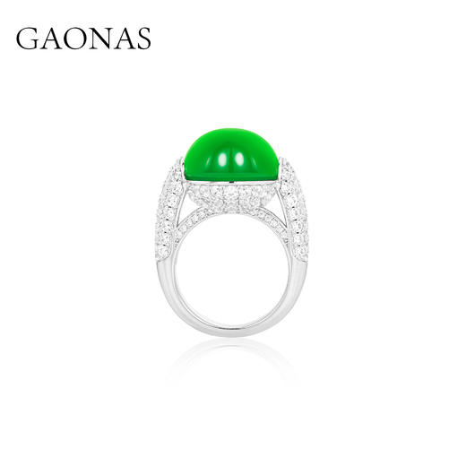 GAONAS  贵气清丽经典蛋形绿戒指11473JG 商品图2