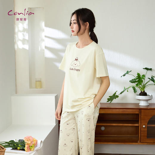 康妮雅女式短袖中裤套头套装 商品图7