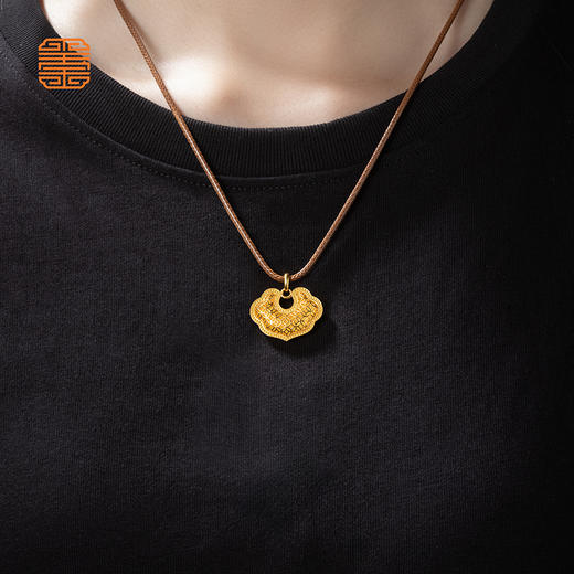 玺匠金铺《足金花丝如意》足金9999黄金吊坠 吉祥饰品挂件 商品图4