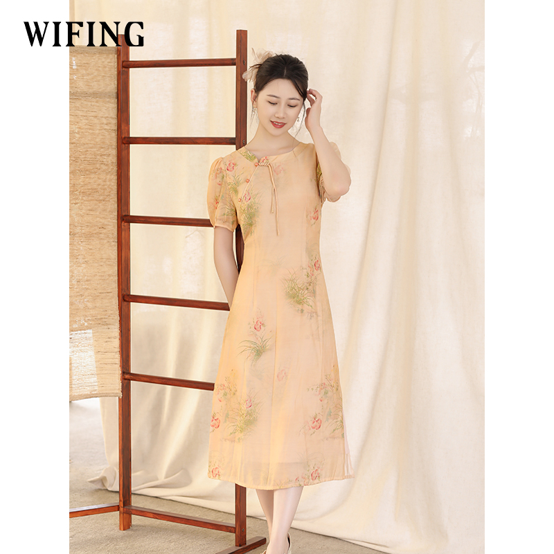 未风新中式国风连衣裙女2025新款夏季改良旗袍裙今年流行遮肚裙子