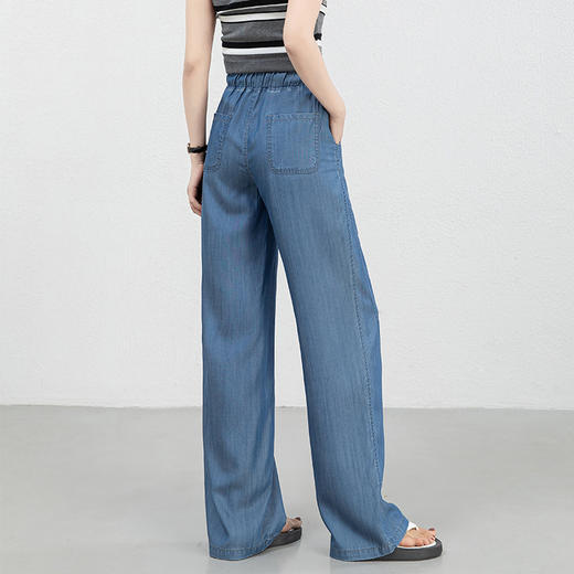 「高货rg」全新升级【铂金会员165/天猫219/差价54】(62900)洛诗琳气质高腰系带冰丝裤2025年夏季丝莱赛尔阔腿长裤 商品图3