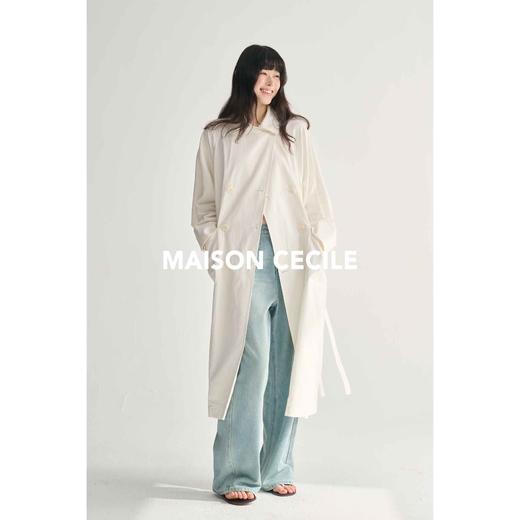 MAISON CECILE两色/宽松随性复古双门襟设计腰带款长风衣 商品图2
