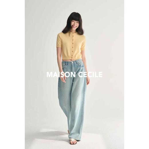 MAISON CECILE夏日浅蓝水洗显比例直筒梨形可穿牛仔长裤 商品图4