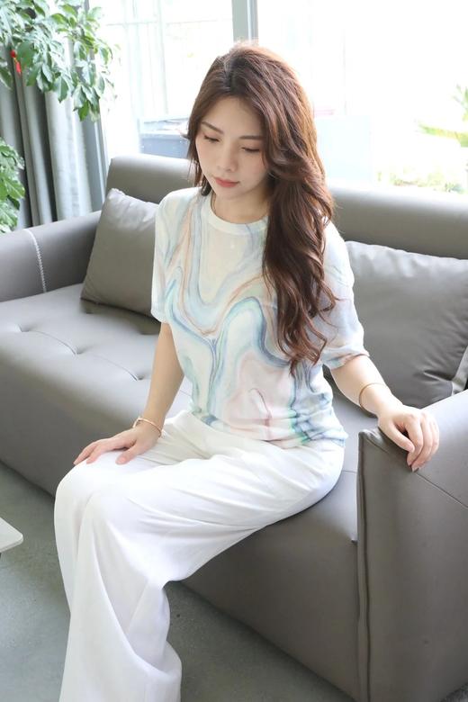 LPIUTY品牌直发！梵高星空·天丝羊毛晕染艺术短袖 B010117 商品图3