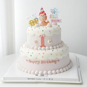 双层|粉龙女宝宝蛋糕【B5067】