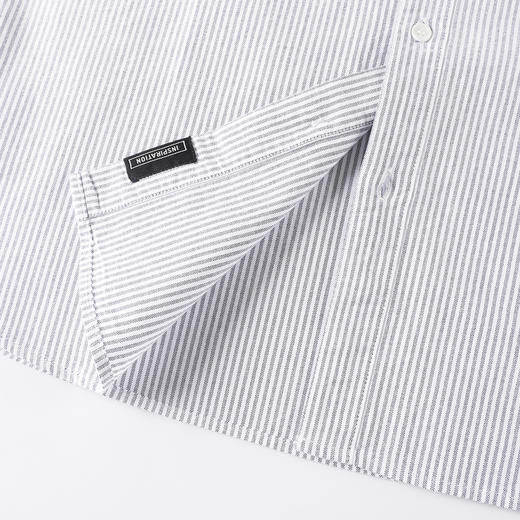 GXG男装【条纹撞色】25夏季翻领贴袋通勤纯棉休闲男式短袖衬衫K&C 商品图13