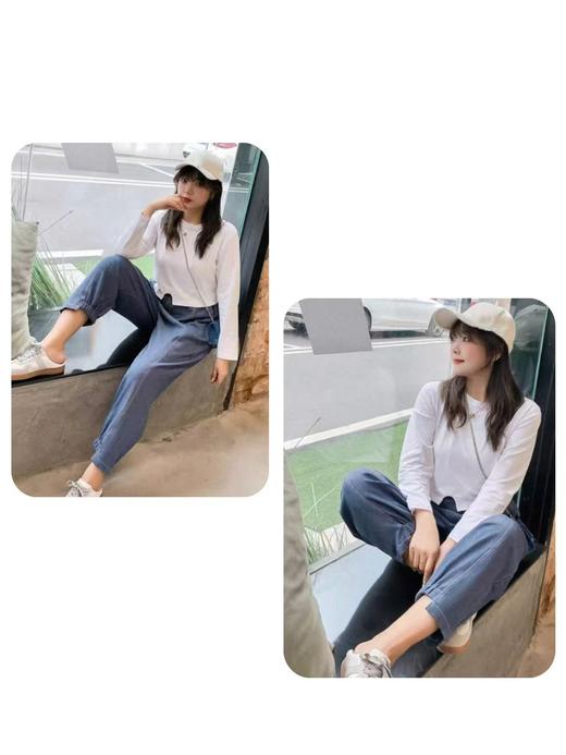 【诗铭洛可】W309系扣小衫简约95%棉长袖T恤 B7-3 商品图4