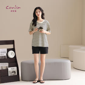 康妮雅女式短袖短裤套头套装