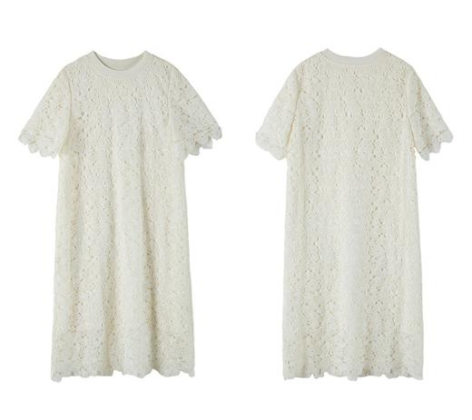 重工镂空花纹钩花时尚茧型法式雅致连衣裙 商品图8