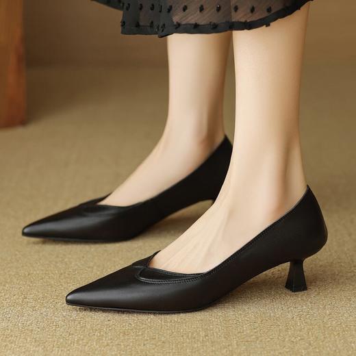 【预售5天】法式绝美超软羊皮单鞋新款尖头细跟气质真皮高跟鞋女鞋YCJX&HC-8100 商品图4