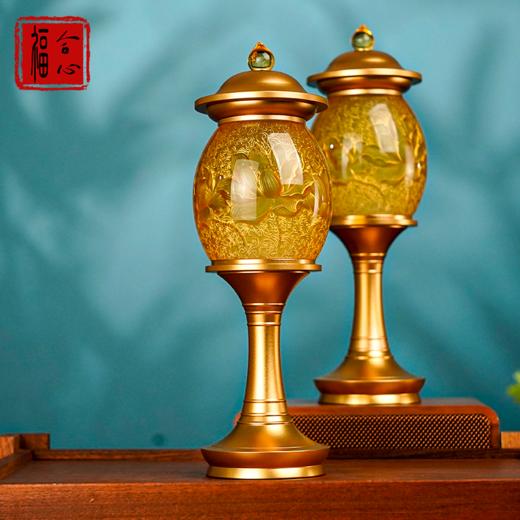 【黄老师推荐】古法琉璃莲花灯一对 商品图3