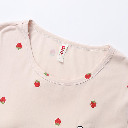 芬腾【带胸垫】睡衣女莫代尔棉夏薄款短袖短裤甜美可爱可外穿家居服 商品图2