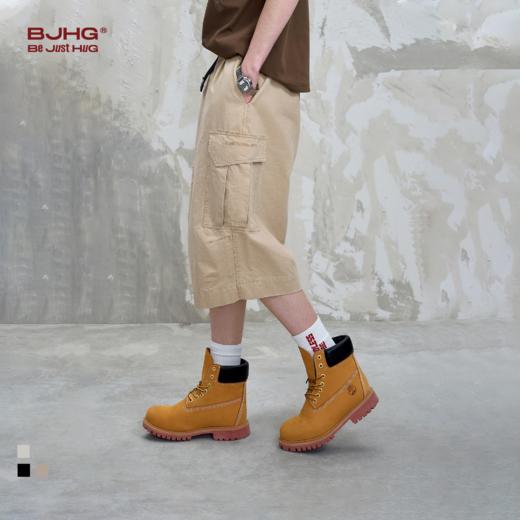 BJHG不计后果美式休闲短裤男夏季复古新款宽松街头撞色刺绣七分裤 商品图0