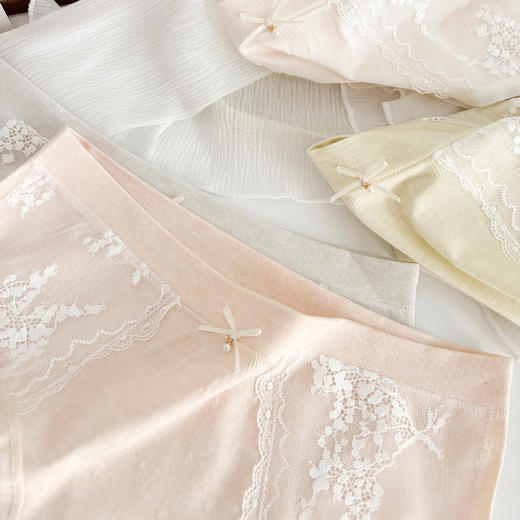 女士中高腰蕾丝花边点缀无缝内裤8689/1363/1367 商品图7