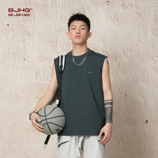 BJHG 美式重磅凉感健身背心T恤男款夏季潮流宽松防晒速干无袖坎肩 商品图0