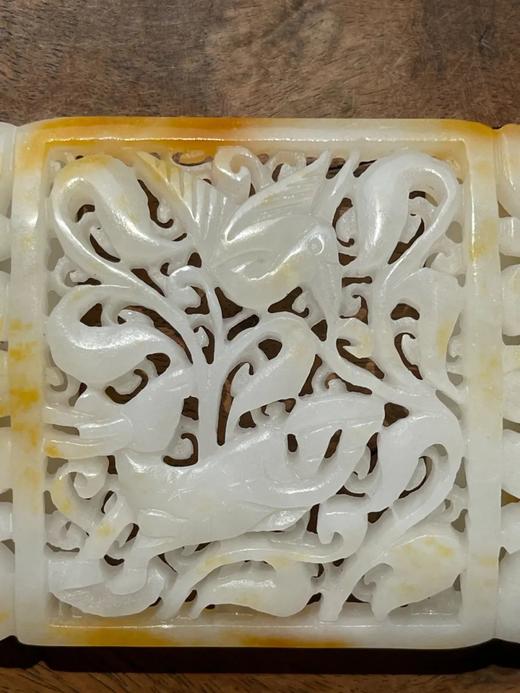 金沁籽料白玉镂雕鹿纹腰带扣环，顺丰包邮 商品图7