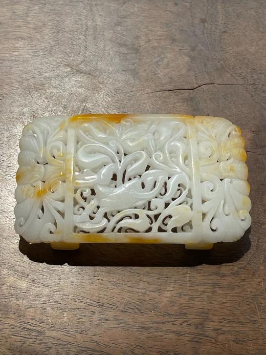 金沁籽料白玉镂雕鹿纹腰带扣环，顺丰包邮 商品图2