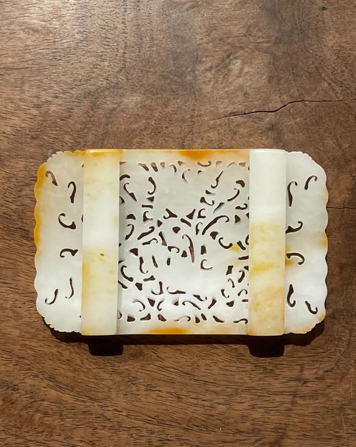 金沁籽料白玉镂雕鹿纹腰带扣环，顺丰包邮 商品图1