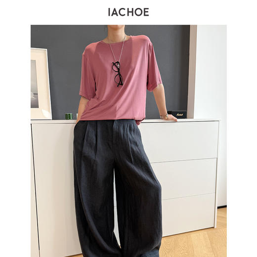 棉仓3631501006-IACHOE含铜氨丝垂感弹力T恤 商品图2