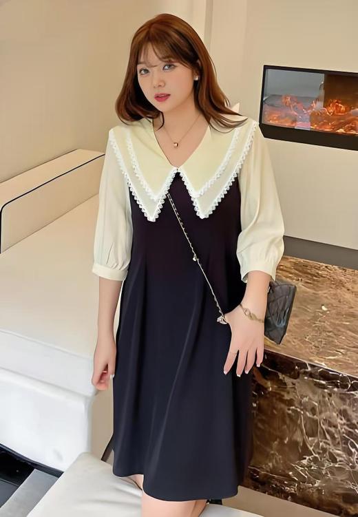 【诗铭洛可】（长款）X241长款蕾丝娃娃领连衣裙B21-2 商品图0