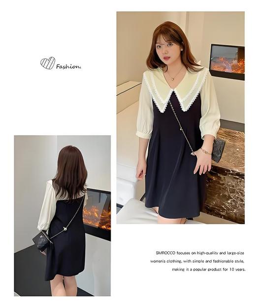 【诗铭洛可】（长款）X241长款蕾丝娃娃领连衣裙B21-2 商品图2