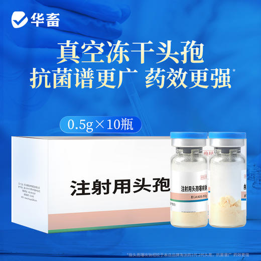 【积分兑换】华畜头孢噻呋钠兽用注射用液0.5g*10支牛羊针剂消炎药 商品图0