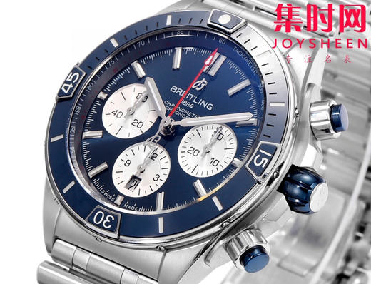 陶瓷圈 新品-百年灵 BLS机械计时系列 男士腕表 子弹链钢带 表径44mm 商品图3