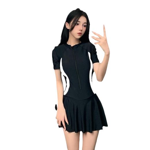 女式泳衣夏连体裙式遮肚显瘦保守学生运动游泳衣 商品图4