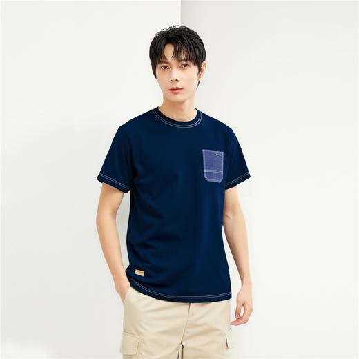 佐丹奴男装25年新款蔚蓝经典系列纯棉T恤衫01095209 商品图12