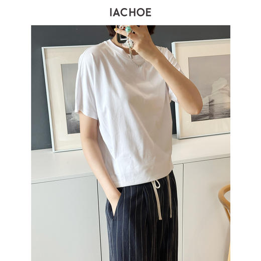 棉仓3631501025-IACHOE蝙蝠袖设计短袖T恤 商品图3