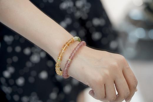 草莓晶、ZC黄水晶、和田碧玉手链 商品图11